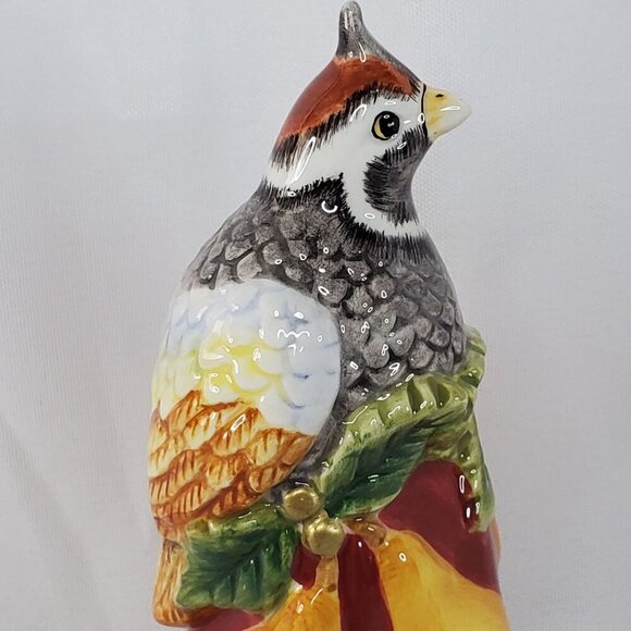 Fitz And Floyd Essentials Christmas Partridge Bell Figurine 5.5 inches tall - Picture 2 of 13